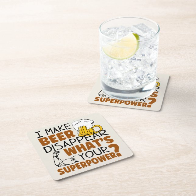 Ich lasse Bier verschwinden Rechteckiger Pappuntersetzer (Vor Ort)