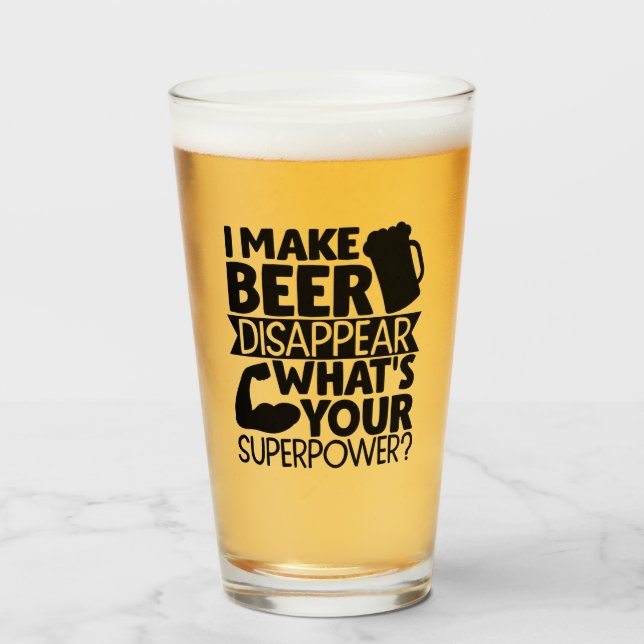 Ich lasse Bier verschwinden, was ist deine Superma Glas (Vorne (Gefüllt))