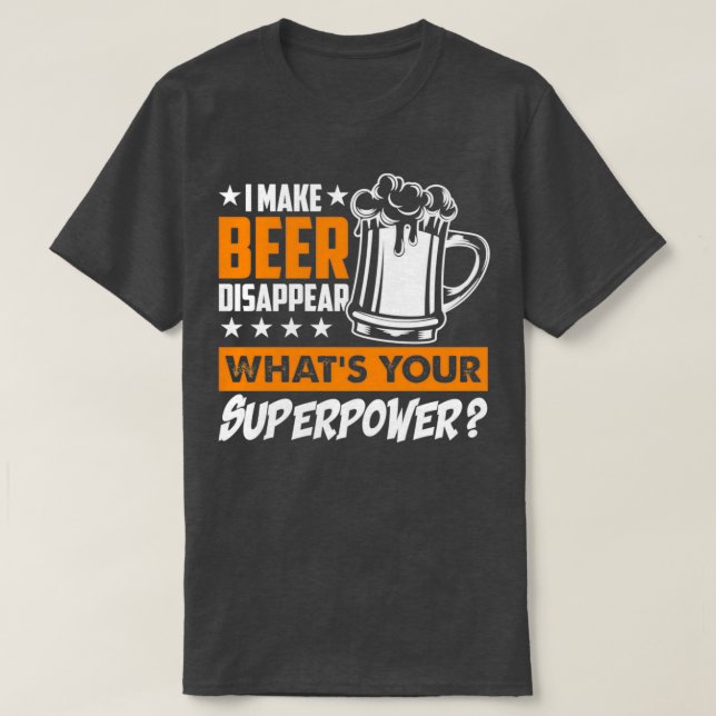 Ich lasse Bier verschwinden, wie Ihr Superkraftbär T-Shirt (Design vorne)