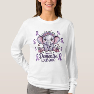 Ich lasse Demenz gut aussehen, Elefant Lila Band T-Shirt