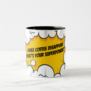Ich lasse Kaffee lustig verschwinden Zweifarbige Tasse