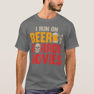 Ich laufe auf Bier und Horrorfilme vintage T-Shirt