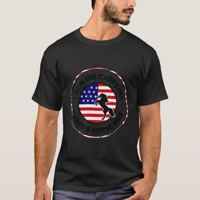 Ich laufe auf dem Pferdehaar des Koffein-Chaos T-Shirt (Vorderseite)