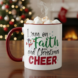 Ich laufe auf den Glauben und Weihnachtsjubeln Zweifarbige Tasse