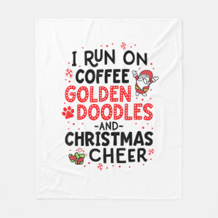 Ich laufe auf den goldenen Doodles und Weihnachtsj Fleecedecke