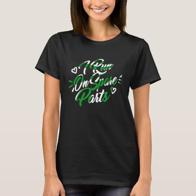 Ich laufe auf Ersatzteilen in der Leber Nierentran T-Shirt (Vorderseite)
