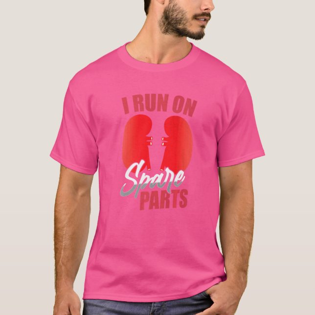Ich laufe auf Ersatzteilen Nierentransplantation T-Shirt (Vorderseite)