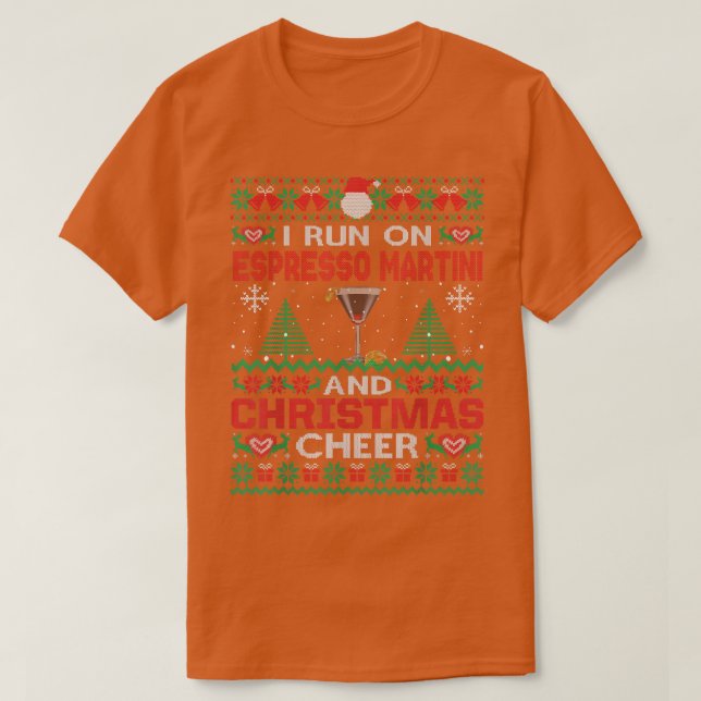 Ich laufe auf Espresso Martini und Weihnachts heiß T-Shirt (Design vorne)