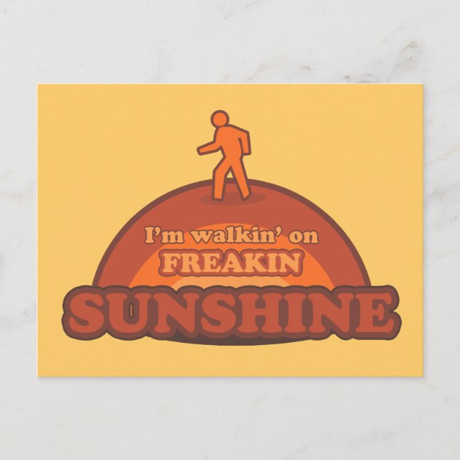 Ich laufe auf Freakin Sunshine Frickin Happy Postkarte (Vorderseite)