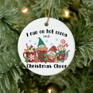 Ich laufe auf heißer Schokolade und Weihnachtsstim Keramik Ornament