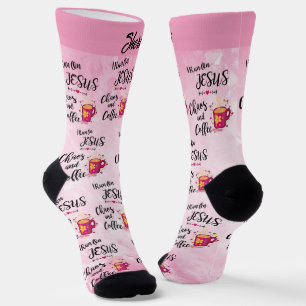Ich laufe auf Jesus, Chaos und Kaffee Frauen Socke