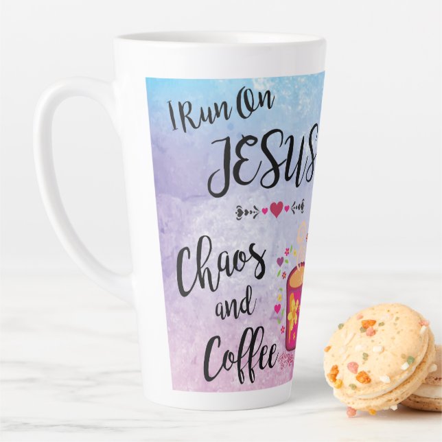 Ich laufe auf Jesus, Chaos und Kaffee Milchtasse (Beispiel)