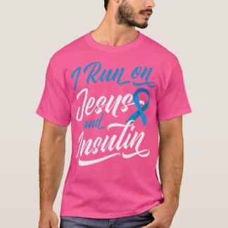 Ich laufe auf Jesus Insulin Diabetiker Christlich T-Shirt