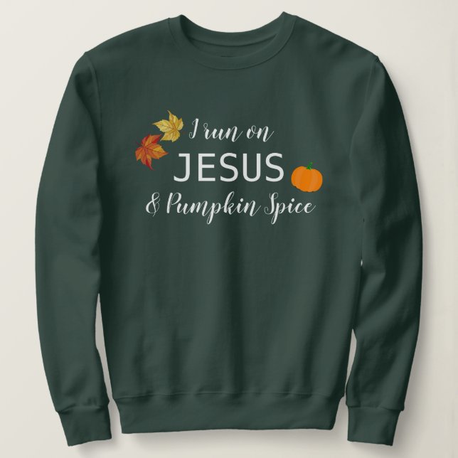 Ich laufe auf Jesus und Kürbisgewürze T - Shirt (Design vorne)