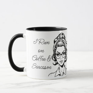 Ich laufe auf Kaffee & Sarkasmus   Lustiger Spruch Tasse