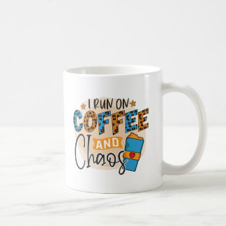 Ich laufe auf Kaffee und Chaos Kaffeetasse