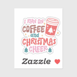 Ich laufe auf Kaffee und Weihnachts-Chef Aufkleber