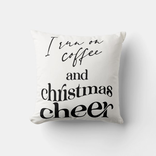 Ich laufe auf Kaffee und Weihnachts-Chef Kissen (Vorderseite)