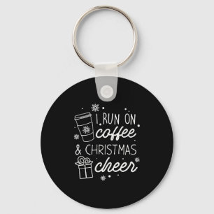 Ich laufe auf Kaffee und Weihnachts-Chef Schlüsselanhänger