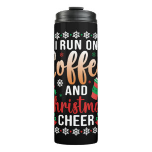 Ich laufe auf Kaffee und Weihnachts-Chef Thermosbecher
