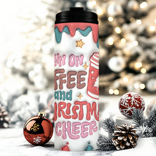Ich laufe auf Kaffee Weihnachtsfreude 3D aufgeblas Thermosbecher