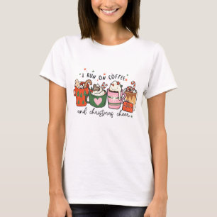 Ich laufe auf Kaffee Weihnachtsfreude Lustiges Wei T-Shirt