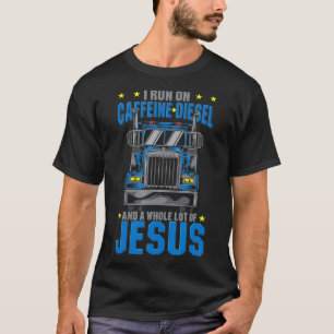 Ich laufe auf Koffein Diesel Jesus Christlichen LK T-Shirt