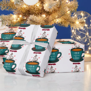 Ich laufe auf Koffein und Kisses Mama Life Geschenkpapier