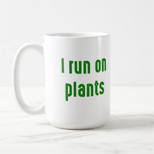 Ich laufe auf Pflanze Kaffeetasse