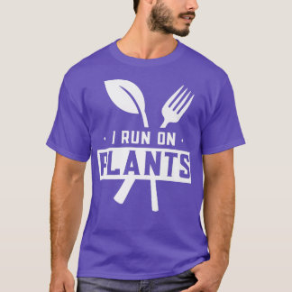 Ich laufe auf Pflanze Vegetarian Veggies Gemüse Ga T-Shirt