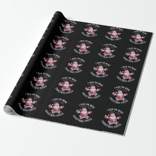 Ich laufe auf Wein und Weihnachten Chef Geschenkpapier