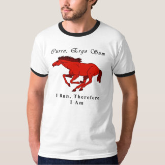 Ich laufe, deshalb bin ich (Pferdeentwurf) T-Shirt