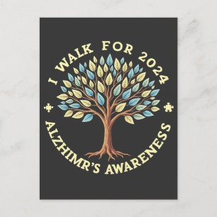 Ich laufe für Alzheimer's Awareness Month 2024 Postkarte