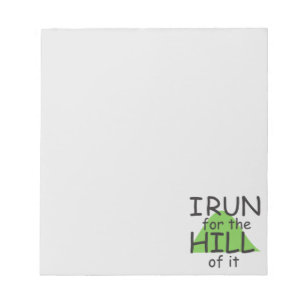 Ich laufe für den Hügel es © Funny Runner Notepad Notizblock