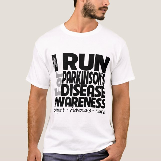 Ich laufe für Parkinsons Krankheits-Bewusstsein T-Shirt (Vorderseite)