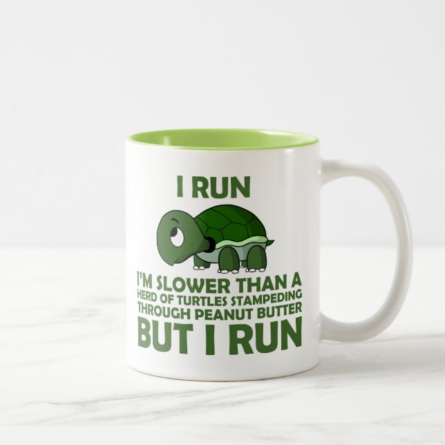 Ich laufe. Ich bin langsamer als eine Schildkröte, Zweifarbige Tasse (Rechts)
