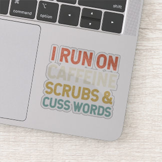 Ich laufe mit Coffein-Schriftzeichen und Cuss-Wort Aufkleber