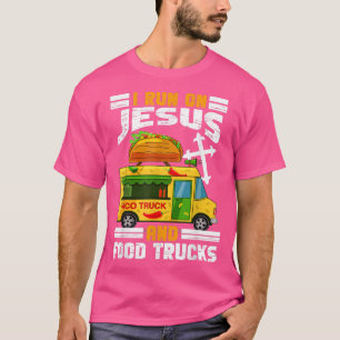Ich laufe mit Jesus und Nahrungsmittel Taco Lover  T-Shirt