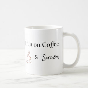 Ich laufe mit Kaffee und Sarkasmus, Lustiges Kaffe Kaffeetasse