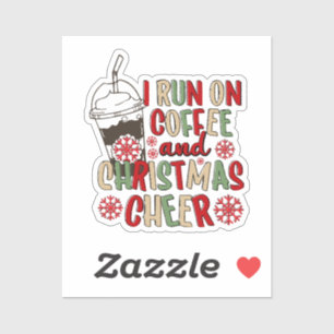 Ich laufe mit Kaffee und Weihnachtsstimmung Aufkleber