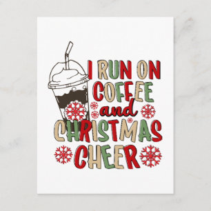 Ich laufe mit Kaffee und Weihnachtsstimmung Begleitkarte