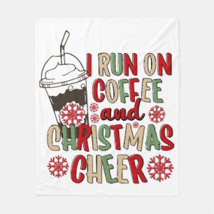 Ich laufe mit Kaffee und Weihnachtsstimmung Fleecedecke
