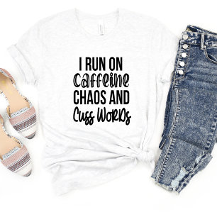 Ich laufe mit Koffein... Sarcasm Funny Meme T - Sh T-Shirt