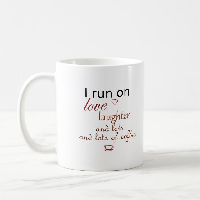 Ich laufe mit viel Kaffee-Funny Kaffeetasse (Links)