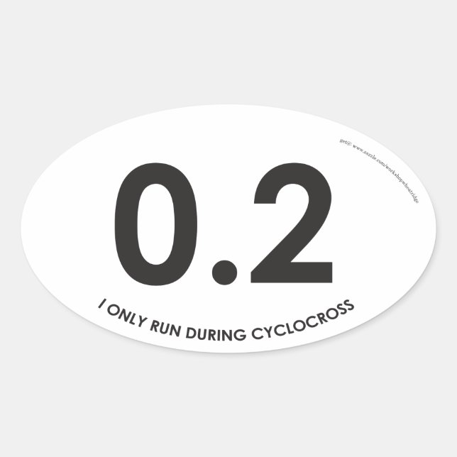 Ich laufe nur während des Cyclocross - ovalen Aufk Ovaler Aufkleber (Vorderseite)