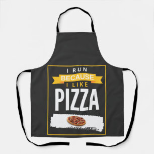 Ich laufe, weil ich Pizza mag Funny Novelty Runnin Schürze