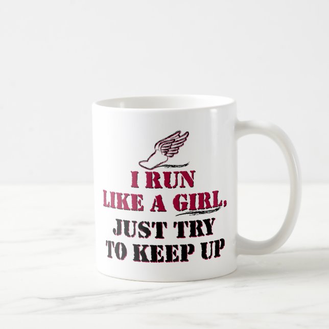 Ich laufe wie ein Mädchen (rot) Kaffeetasse (Rechts)