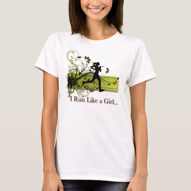 Ich laufe wie ein Versuch des Mädchens gerade und T-Shirt (Vorderseite)