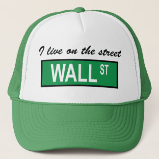 "Ich lebe auf der Straße Wall Street" Hut Truckerkappe