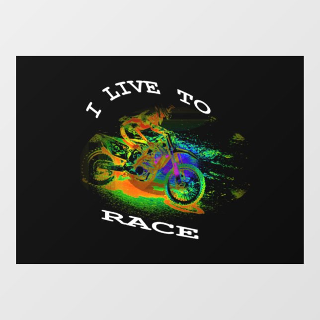 ICH LEBE AUF RACE - Motocross Racer Fensteraufkleber (Blatt)